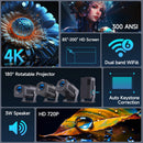 Ljojo™ Magcubic HY320 Mini Android 11 4K Projector 300ANSI Wifi6 BT5.0 180° Rotable