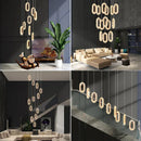 Ljojo Modern Alloy and Acrylic LED Chandelier - Gold Finish for Living Room, Dining, and Lobby Decor