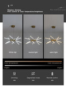 Nordic Geometry Restaurant Pendant Light Led Chandelier Indoor Remote Control Line Chandelier by Ljojo