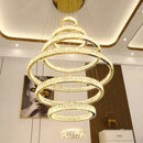 Ljojo Luxury Crystal Chandelier Pendant Light for Living Room - Modern Stair Ceiling Lamp