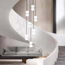 Nordic Glass Led Chandelier Modern Designer Double Balls Pendant Light by Ljojo for Living Room Dining Room