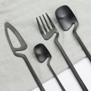 Ljojo 24-Piece Stainless Steel Cutlery Set in Matte Black Finish