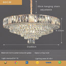 Nordic Luxury Clear Crystal Chandelier Hanging Lamps Dining Table - Ljojo