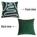 Christmas Boho Green Red 45x45 Tufted Pillow Cover, Farmhouse Sofa Decor, Ljojo Brand