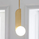 Gold Pendant Lamp Glass Ball LED Lighting - Minimalist Scandinavian Design by Ljojo