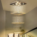 Ljojo Luxury Crystal Teardrop Chandelier for Long Stair Pendant Light