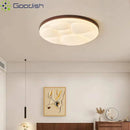 Ljojo Minimalist Bauhaus Wooden Round LED Ceiling Light Chandelier for Living Room