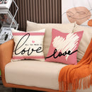 Ljojo Linen Cushion Cover 45x45 for Modern Living Room Decor & Sofa - Valentine's Day Theme