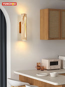 Japanese Yellow Travertine Wall Sconce by Ljojo | Wabi Sabi Up Down Light for Living Room