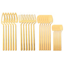 Ljojo 24Pcs Stainless Steel Flatware Set: Matte Knife Fork Spoon Teaspoon for Dining & Kitchen