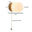 Ljojo LED Glass Wall Lights: Nordic White Bedside Sconce with Switch