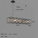 Art Deco Gray Glass Chandelier Black Metal Pendant Lamp For Hotel Hall by Ljojo