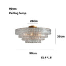 Dimmable LED Glass Chandelier for Living Dining Room Decor by Ljojo