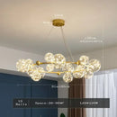 Ljojo LED Glass Ball Chandelier with Remote Control Home Decoration Indoor Lighting