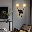 Ljojo Modern 2-Head Wall Sconce in Black & Gold for Bedroom, Living, Dining Room
