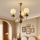 Walnut Colored LED Ceiling Light for Loft Bedrooms | Retro Design | Glossy Lighting by Ljojo