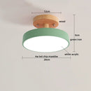 Ljojo LED Wood Acrylic Ceiling Light Fixture Wedge Nordic Living Room Lamp