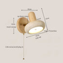 Ljojo LED Wall Sconce Yellow Travertine Pull Chain Switch, Mid Century Modern Style