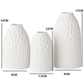 Ljojo™ White Ceramic Vases Set of 3 Handmade Terracotta Flower Pot Home Decor