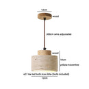 Ljojo LED Pendant Light Yellow Travertine Wood Hanging Lamp