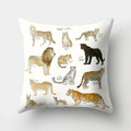 Ljojo Lion Tiger Head Pillowcase for Home Decor - Soft and Stylish Animal Cushion Cover