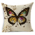 Ljojo Linen Butterfly Cushion Cover 45x45cm - Decorative Pillow Case for Sofa & Bed