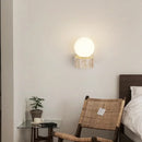 Japanese Style Natural Stone Wall Lamp Glass Lampshade Home Lighting by Ljojo