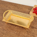 Ljojo Metal Mirror Dessert Tray, Elegant Home Decoration & Kitchen Ornament