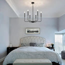Black Chandelier Farmhouse Dining Room Light Industrial 6-Light Candle Pendant Chandelier for Kitchen by Ljojo