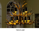 LED Chandelier Table Dining Living Room Kitchen Black Fabric Pendant Lamp Rustic Lighting Fixture by Ljojo