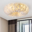 Ljojo Feather Ceiling Lamp with E27 Light Bulb for Bedroom Living Room Decor