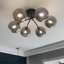 Nordic Glass Ceiling Chandelier Black Minimalist Decor for Bedroom Loft Restaurant - Ljojo