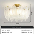 Ljojo Luxury Feather Crystal Chandelier - Cream Style Main Bedroom Lighting