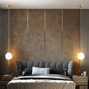 Ljojo Milky Glass Ball Pendant LED Sconces for Bedroom - Long Cable Hanging Lamp