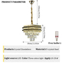Gold Round Modern Crystal Chandelier | 3 Level Ceiling Light for Living Room by Ljojo
