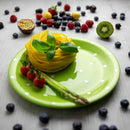 Ljojo Lime Green Polka Dot Ceramic Dinnerware Set for 4