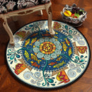 Ethnic Mandala Round Carpet for Living Room Decor by Ljojo