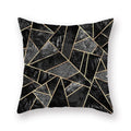 Ljojo Luxury Gold Black Geometric Marble Stripe Pillowcase