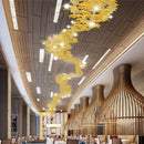 Ljojo Luxury LED Chandelier: Staircase & Lobby Lighting Fixture