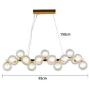 Ljojo Modern LED Glass Bubble Chandelier Light for Bedroom Dining Living Room