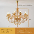 Ljojo Luxury Crystal Chandelier for Living & Dining Room - Elegant Golden Villa Candles Hanging Light