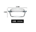 Ljojo 1000ml Glass Microwave Heating Bowl with Lid - Heat-Resistant Soup & Salad Plate