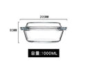 Ljojo 1000ml Glass Microwave Heating Bowl with Lid - Heat-Resistant Soup & Salad Plate