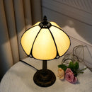 8 inch Modern Stained Glass Bedside Table Lamp - Beige Lampshade for Living Room by Ljojo