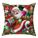Ljojo LED Light Luminous Pillowcase - Christmas Party Home Decor, Santa Claus Snowman Gift Box Pattern