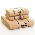 Ljojo Luxury Embroidered Cotton Towels Set - 3 Pieces