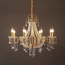 European Living Room Gold Crystal Chandelier Luxury Pearl Pendant Lights by Ljojo