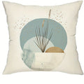 Light Blue Geometric Leaf Pattern Pillowcase for Bohemian Home Decor by Ljojo