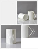 Ljojo 400ML Bone  Coffee Mug, Porcelain Embossed Tumbler, Enamel Cup