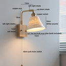 Ljojo LED Wall Light Mirror Ceramic Glass Wood Decor Home Lighting